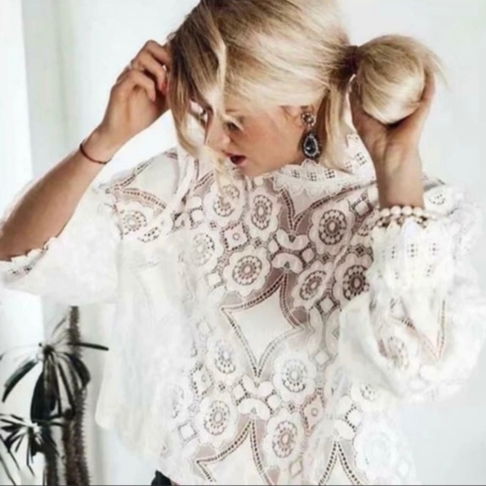 Bohemia white lace blouse